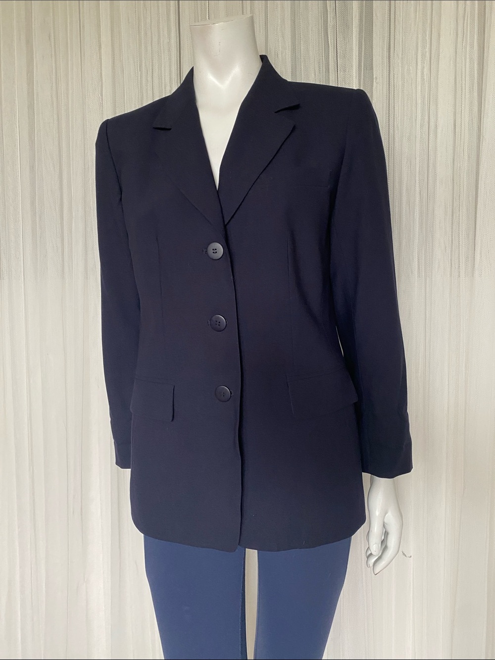 Y2K Talbots Navy Single-Breasted Made in Japan 🇯🇵 100% Wool Women's Blazer 
8P